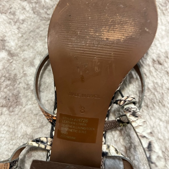 Chunky heel snake skin sandal sz 8 - Picture 2 of 4